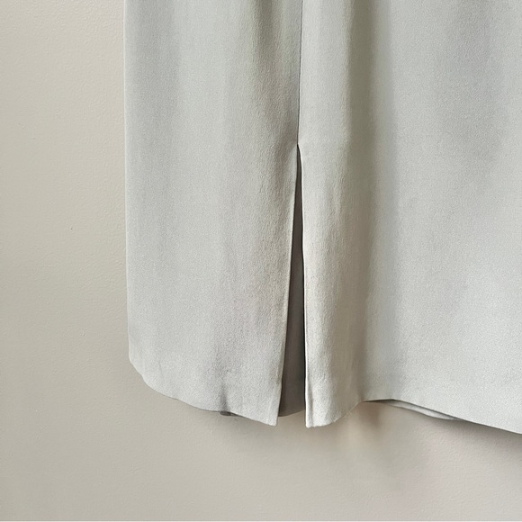 Vintage Gray Silk Skirt Women's 10 Short Scandi Minimalist Feminine Classic Work - Picture 11 of 12